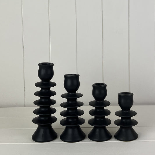 Black Ceramic Candle Holders