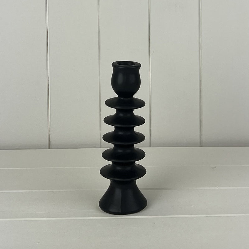 Black Ceramic Candle Holder