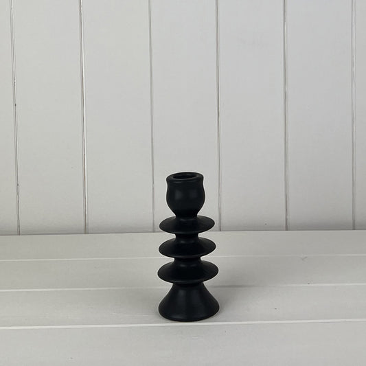 Black Ceramic Candle Holder