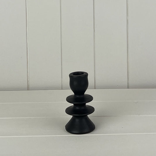 Black Ceramic Candle Holder