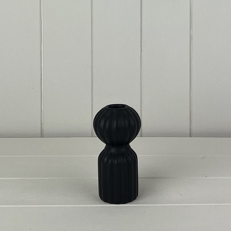 Black Ceramic Candle Holder