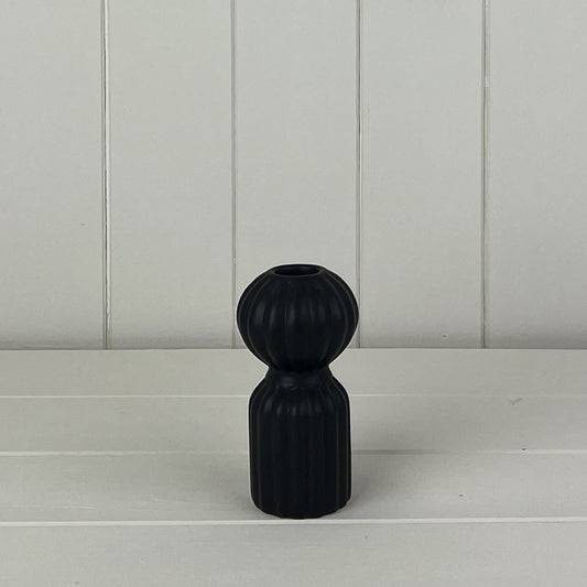 Black Ceramic Candle Holder