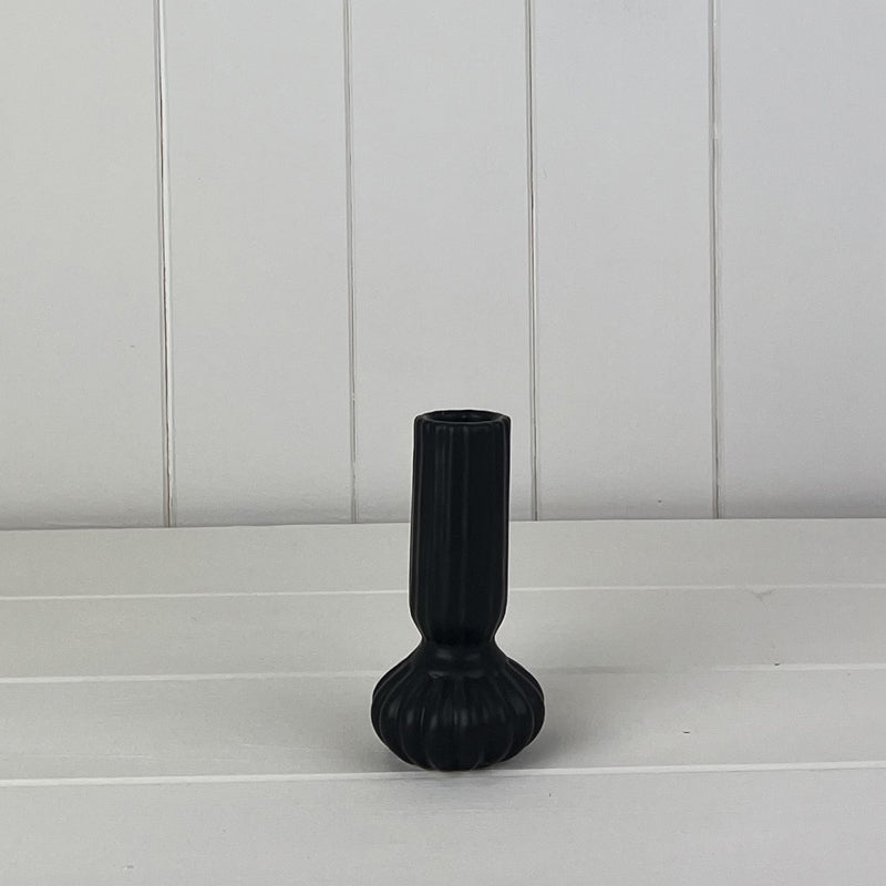 Black Ceramic Candle Holder