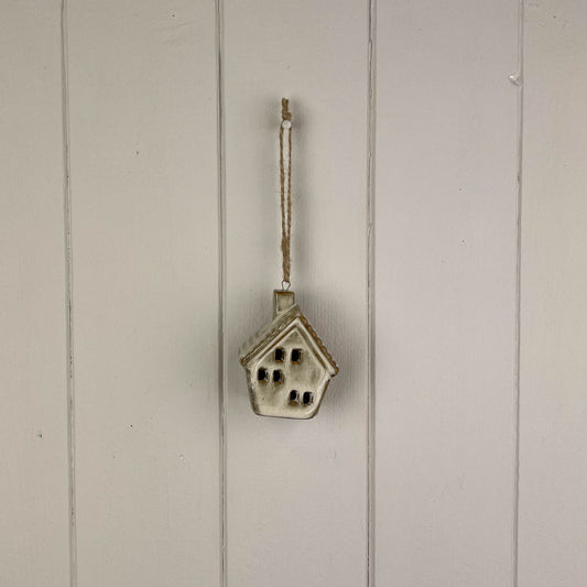 Beige Mottle Ceramic Hanging House