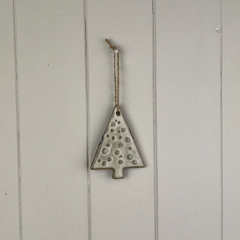 Beige Mottle Ceramic Hanging Tree Decoration