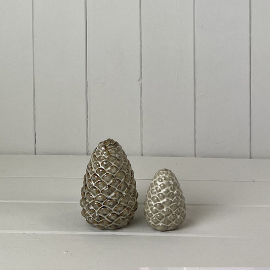 Beige Mottle Ceramic Pinecone