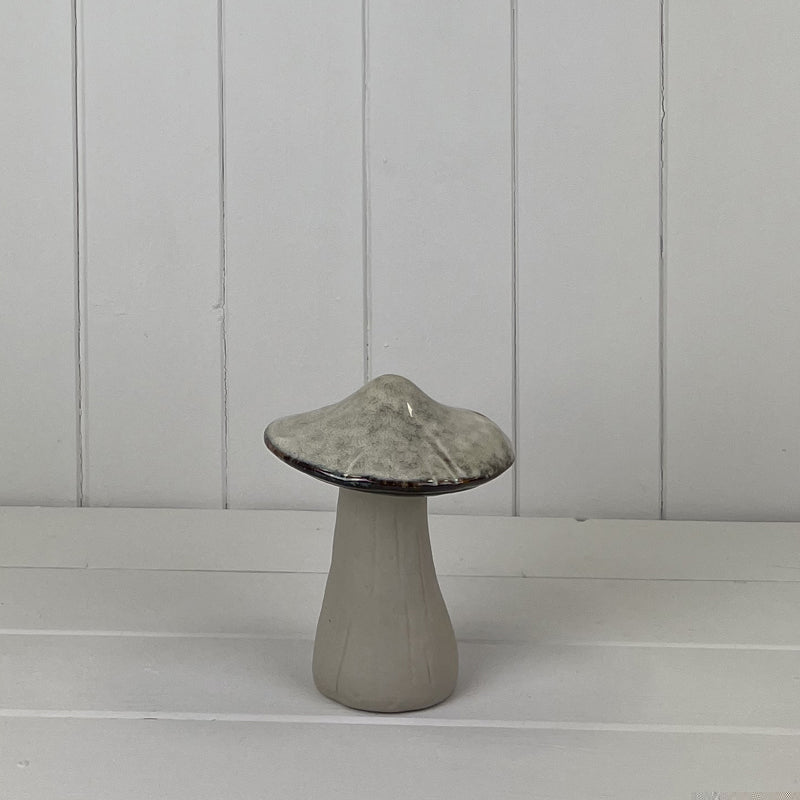 Beige Mottle Ceramic Mushroom Decoration