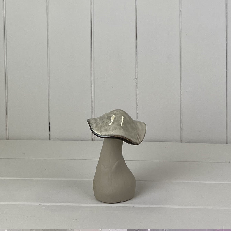 Beige Mottle Ceramic Mushroom Decoration