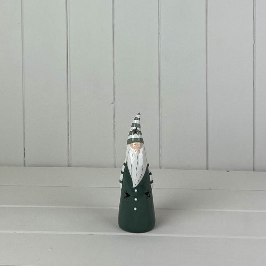 Dark Green/White Ceramic Gonk Decoration With LED