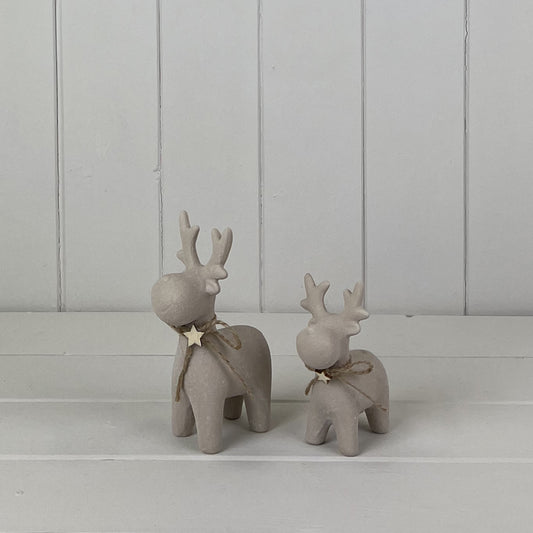Sand Texture Effect Ceramic Reindeer Decoration