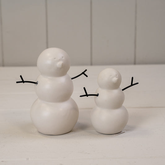 White Ceramic Snowman Decoration