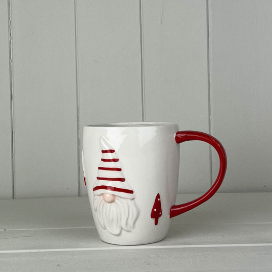 Red And White Ceramic Gonk Mug
