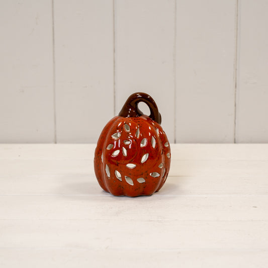 Orange Ceramic Pumpkin Tealight