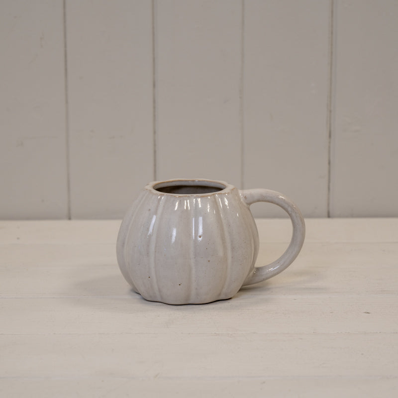 White Ceramic Pumpkin Cup