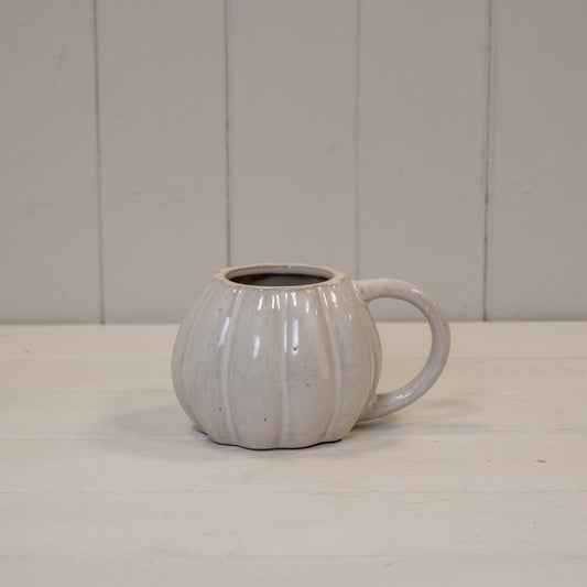 White Ceramic Pumpkin Cup