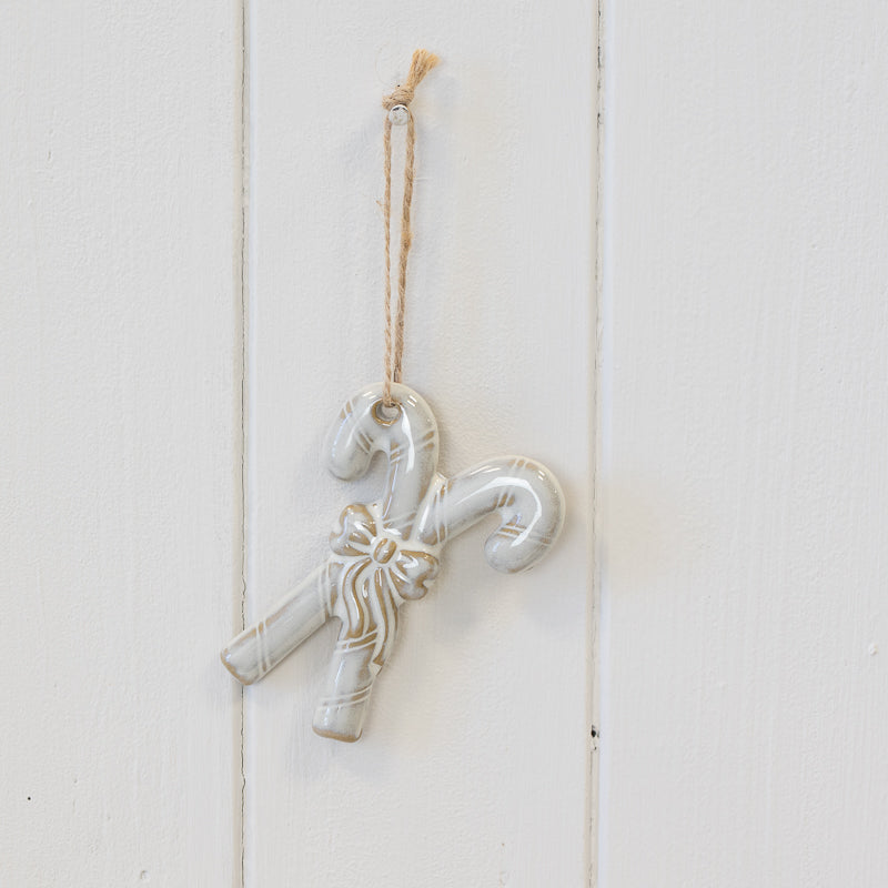 Ceramic Natural Hanging Candy Canes