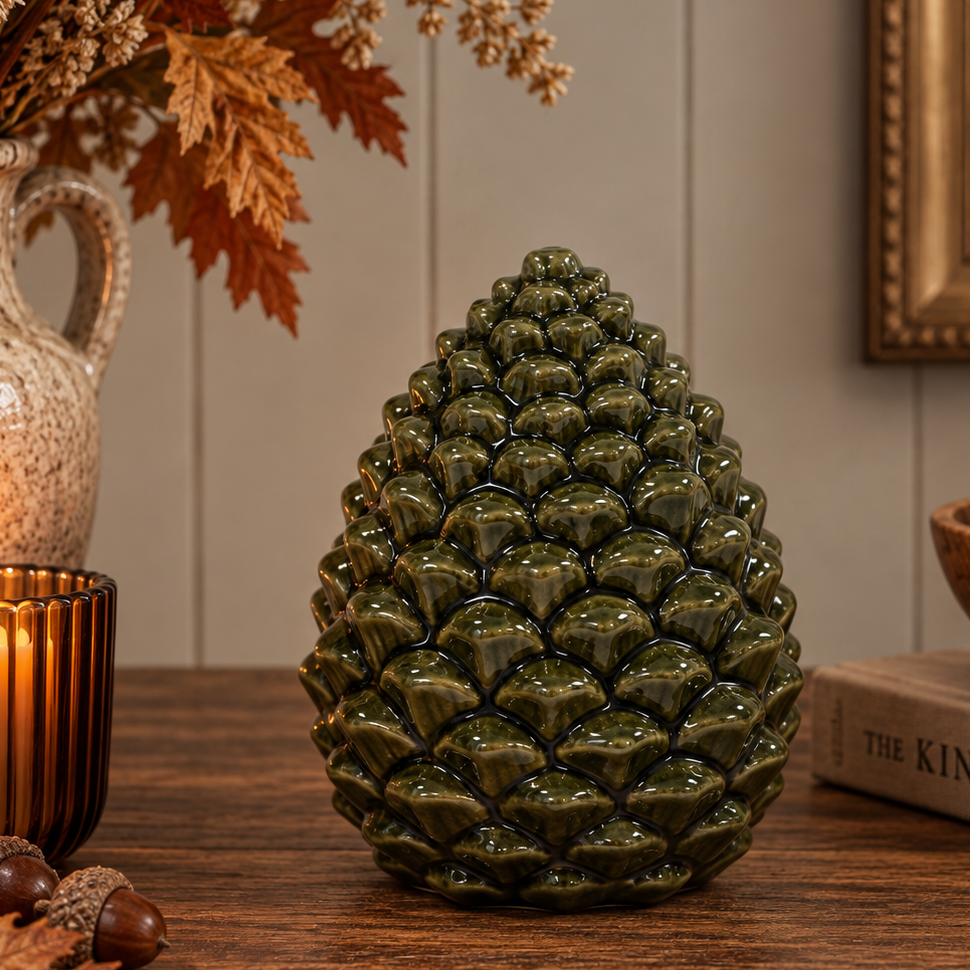 Ceramic Natural Pinecone Decoration