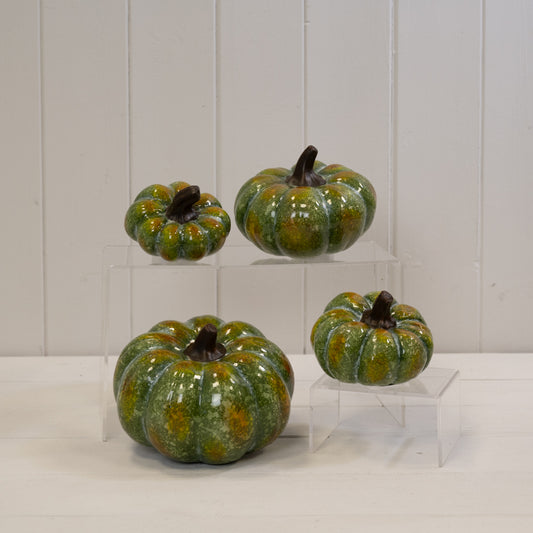 Green Ceramic Vintage Style Pumpkin