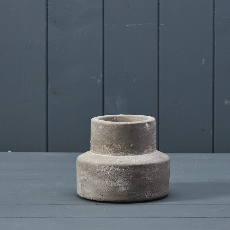 Grey Cement Candle Holder