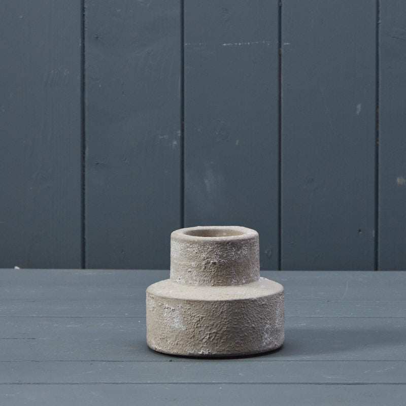 Grey Cement Candle Holder