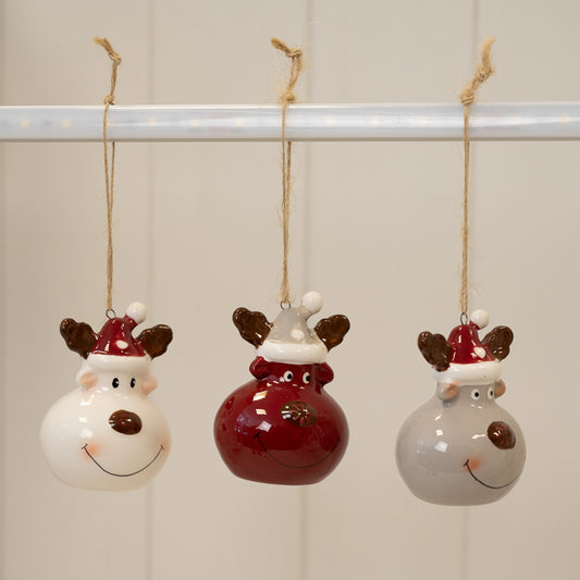 Festive Ceramic Bauble Set