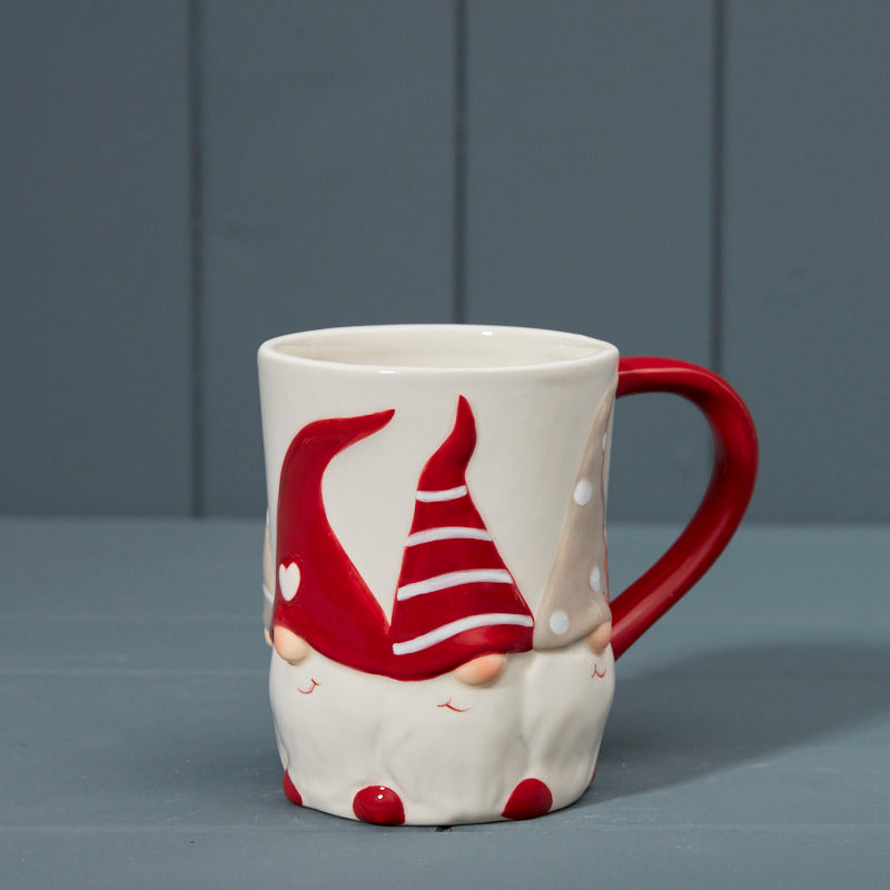 Red and White Ceramic Christmas Mug