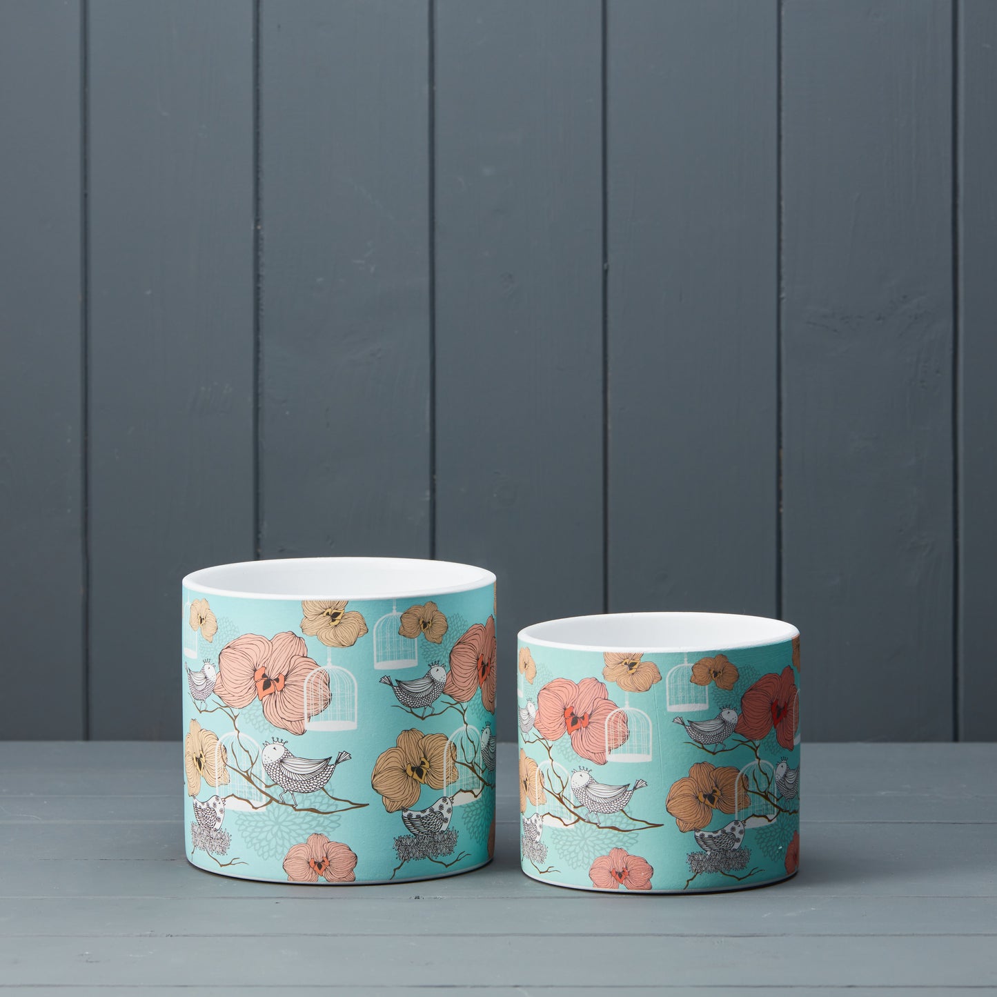 Floral Bird Cage Pots