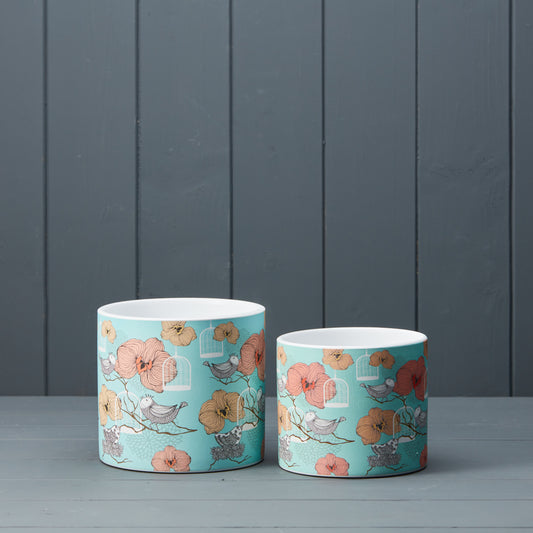 Floral Bird Cage Pots