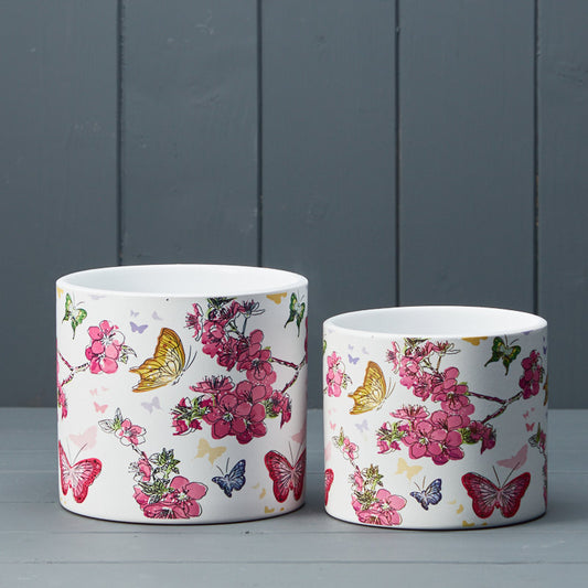 Floral Butterfly Pots