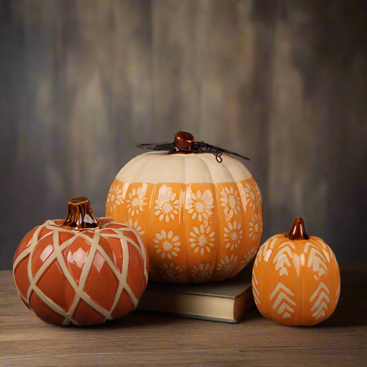 Orange Ceramic Pumpkins