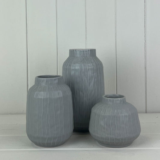 Large Glazed Pastel Grey Vase