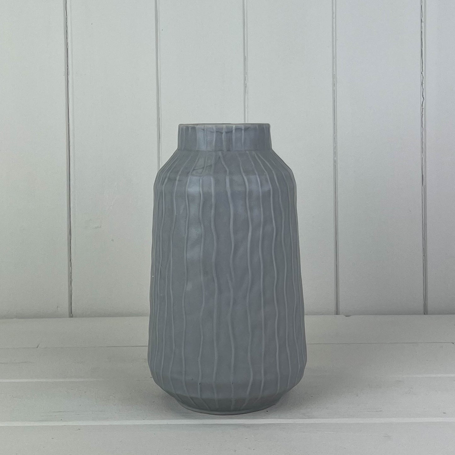 Glazed Pastel Grey Vase