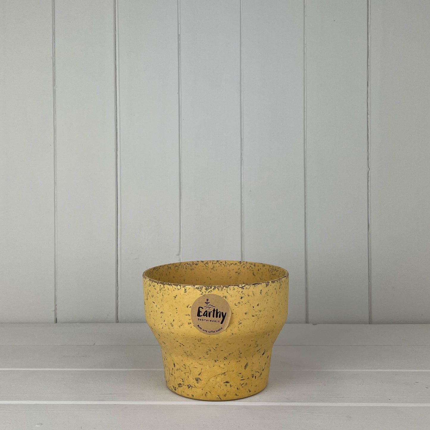 Yellow Coffee Husk Orchid Minimalist Planter Small