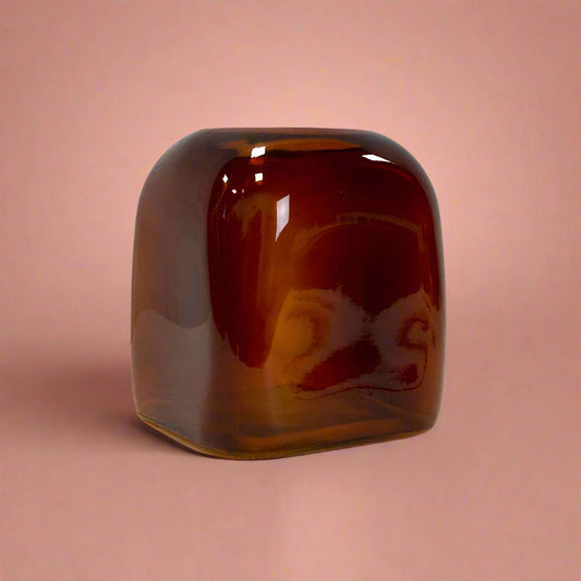 Burnt Amber Square Bubble Vase