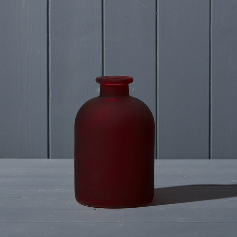 Red Matt Glass Bottle