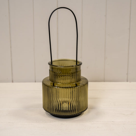 Olive Green Candle Holder Large