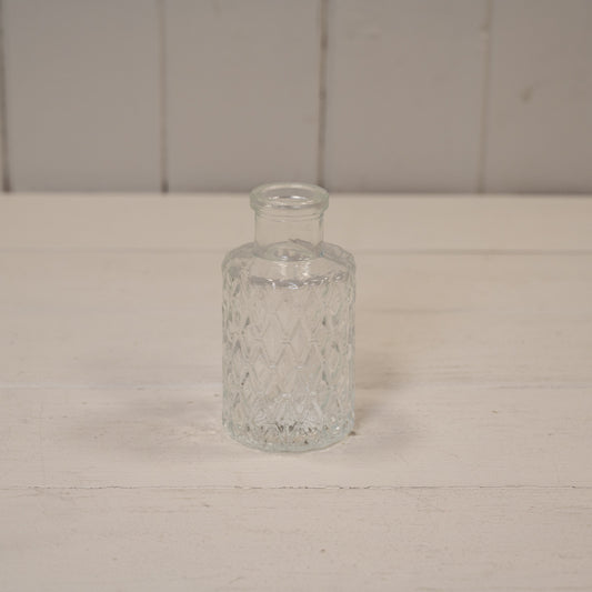 Clear Mini Geometric Glass Bottle
