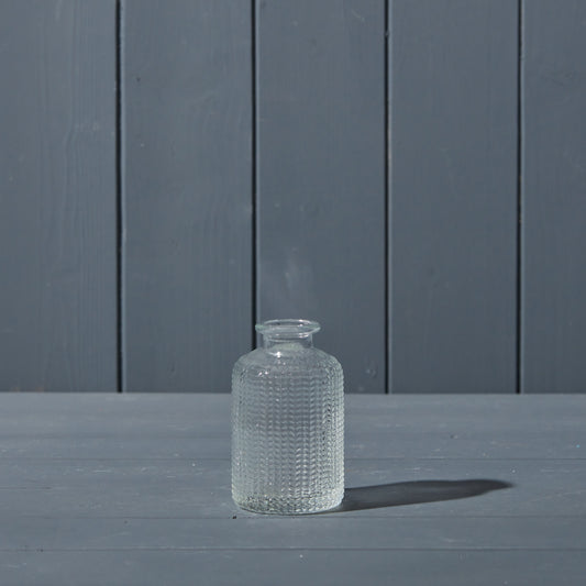Clear Dimpled Glass Bottle