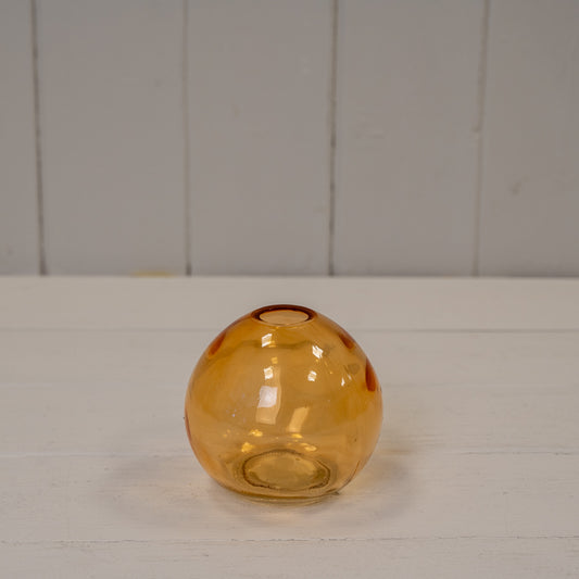 Cognac Globe Glass Vase