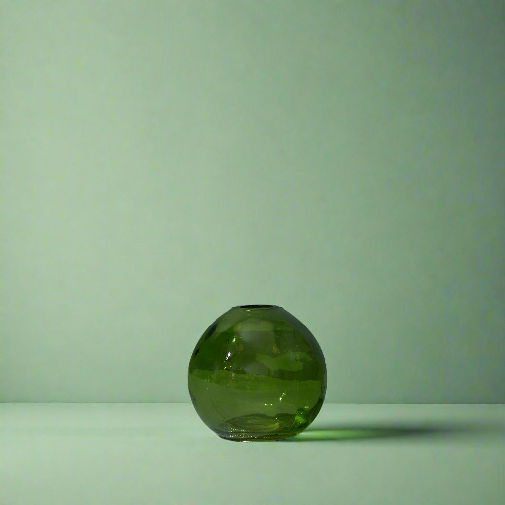Emerald Green Globe Glass Vase