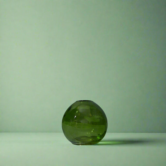 Emerald Green Globe Glass Vase