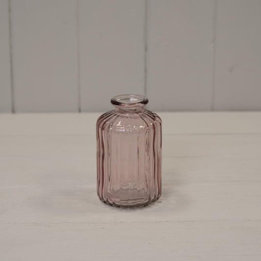 Lavender Ribbed Glass Bottle