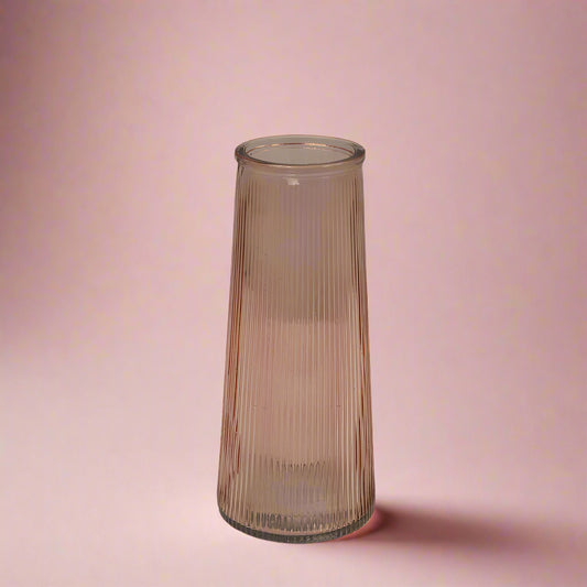 Rose Tall Ribbed Vase