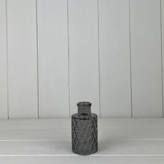 Smoky Grey Mini Geometric Glass Bottle