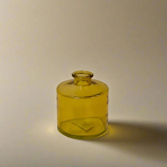 Yellow Squat Glass Bottle