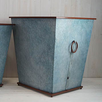 Set of 2 Large Metal Square Tall Planters