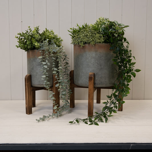 Vintage Pots With Stands Set