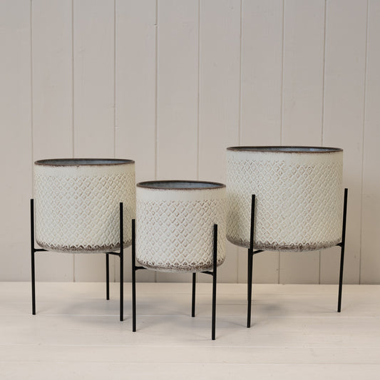 Metal Decorative Pot On Stand