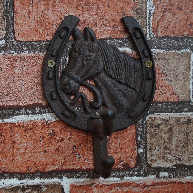 Cast Iron Horse Shoe Coat Hooks