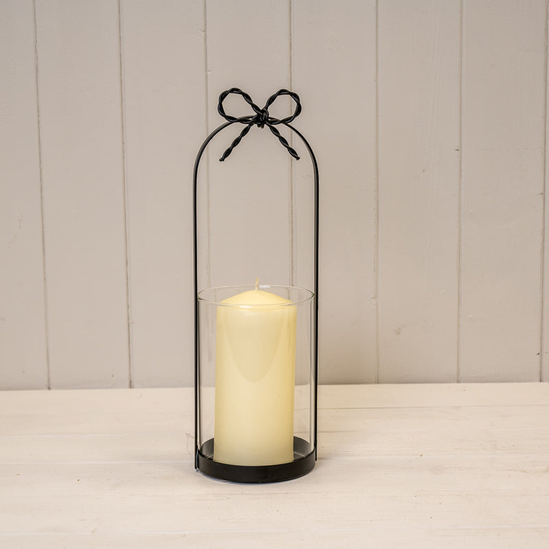 Black Metal Candle Holder With Bow